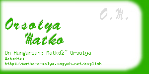 orsolya matko business card